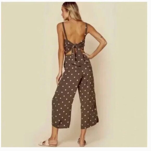 REVOLVE Faithfull the Brand Playa Polka Dot Wide Leg Jumpsuit M - Picture 2 of 10